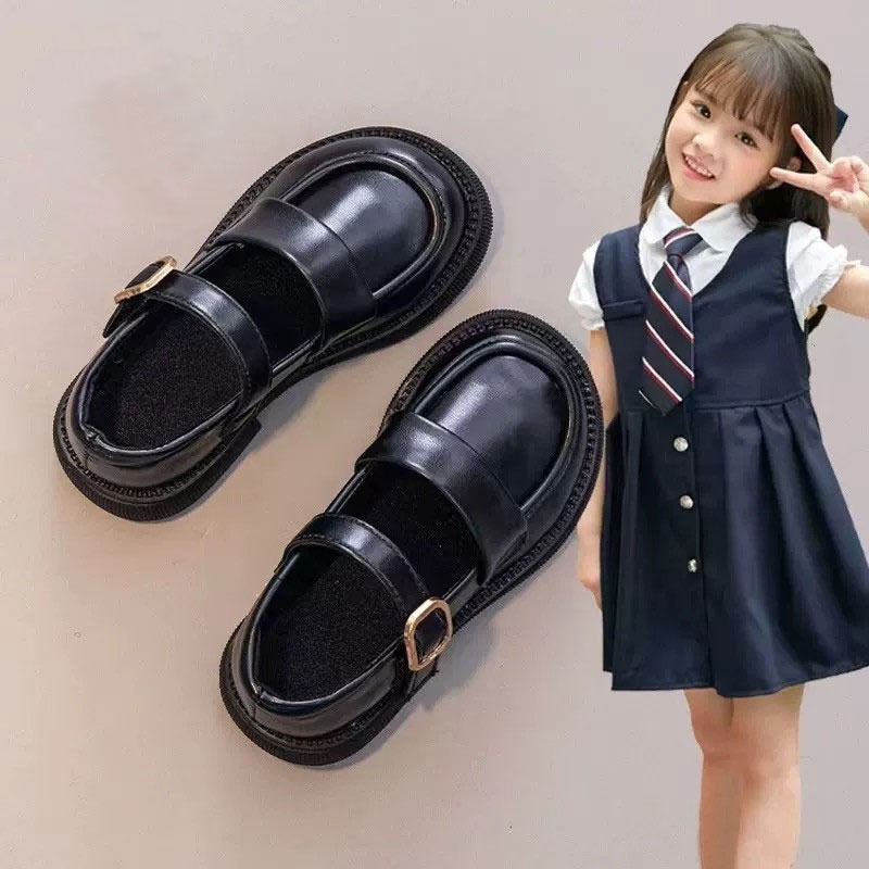Girls' shoes, children's princess little leather shoes, 2025 spring/autumn new loafers, black soft sole, British spring