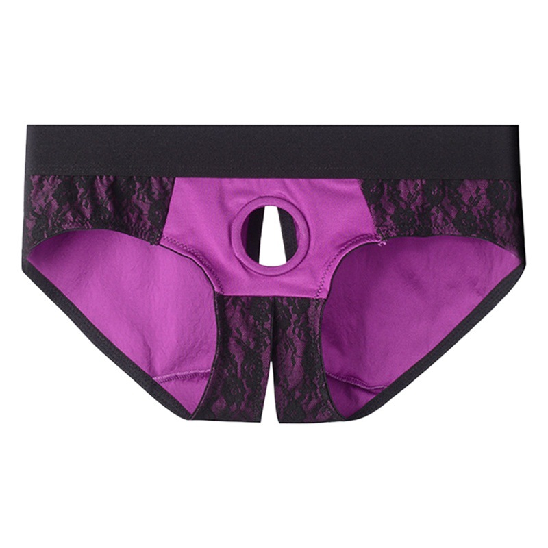 Cross-border Foreign Trade Sexy Underwear Lala les Wear Pants Sexy Open Circle Wearing Dildo Adult Products