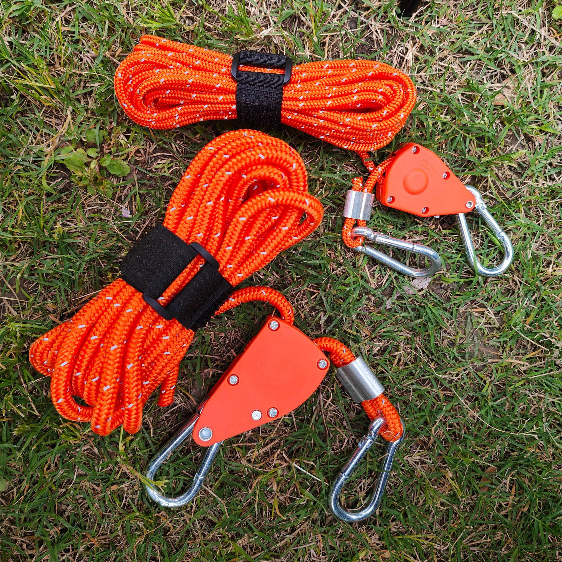 Camping 4/6mm Tent Aluminum Buckle Windproof Rope Thickened Canopy Rope Fixed Drawstring Outdoor Reflective Rope Adjustable