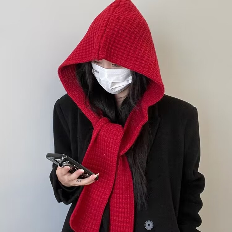 Korean-style Solid Color Wool Knitted Scarf Women's Winter Cold-proof Warm-keeping All-match High-grade Ambient Scarf for Couple and Students