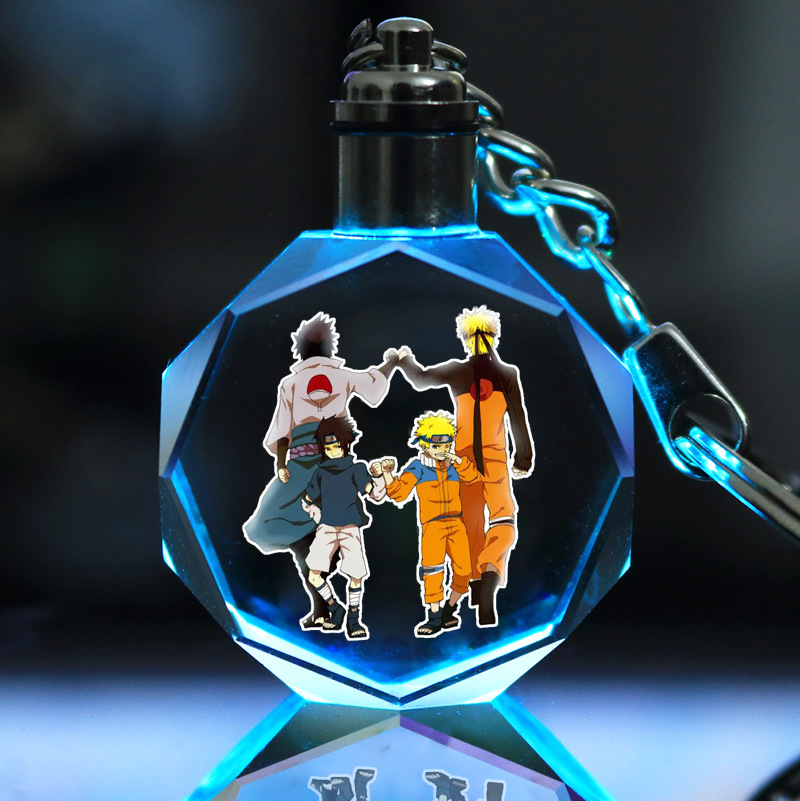 Picture of Naruto Peripheral Pendant Naruto Kakashi Sasuke I Ailuo Animation Luminous Crystal Keychain Wholesale