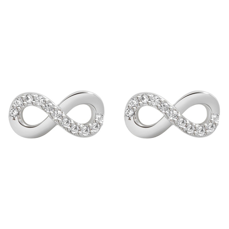 Minimalist Korean-style Mobius suit Stud Earrings Simple All-match Niche Design Eternal Infinite Symbol 8-character Stud Earrings