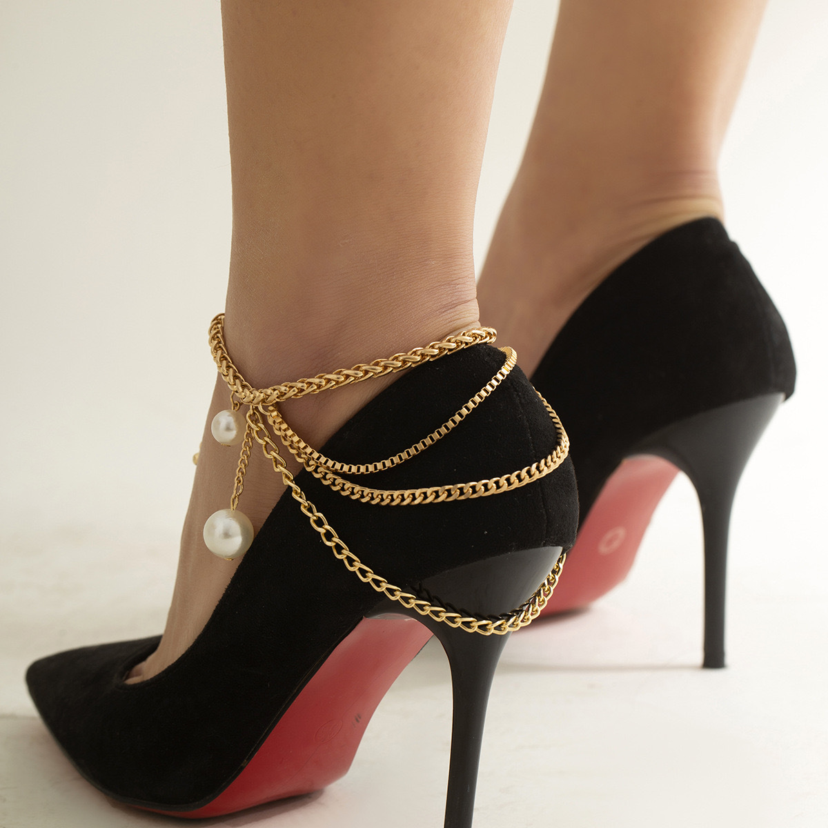 Picture of Cross-border Hot Selling Multi-layer Tassel Hip-hop Foot Chain Women's European and American Exaggerated Personality Geometric Metal Chain Shoe Chain Accessories
