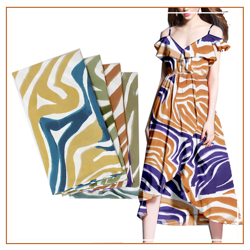 100D Polyester Four-sided Elastic Fabric Tie-dye Printing Micro-elastic Pants Shirt Fashion Women's Fashion Hot Selling Fabric