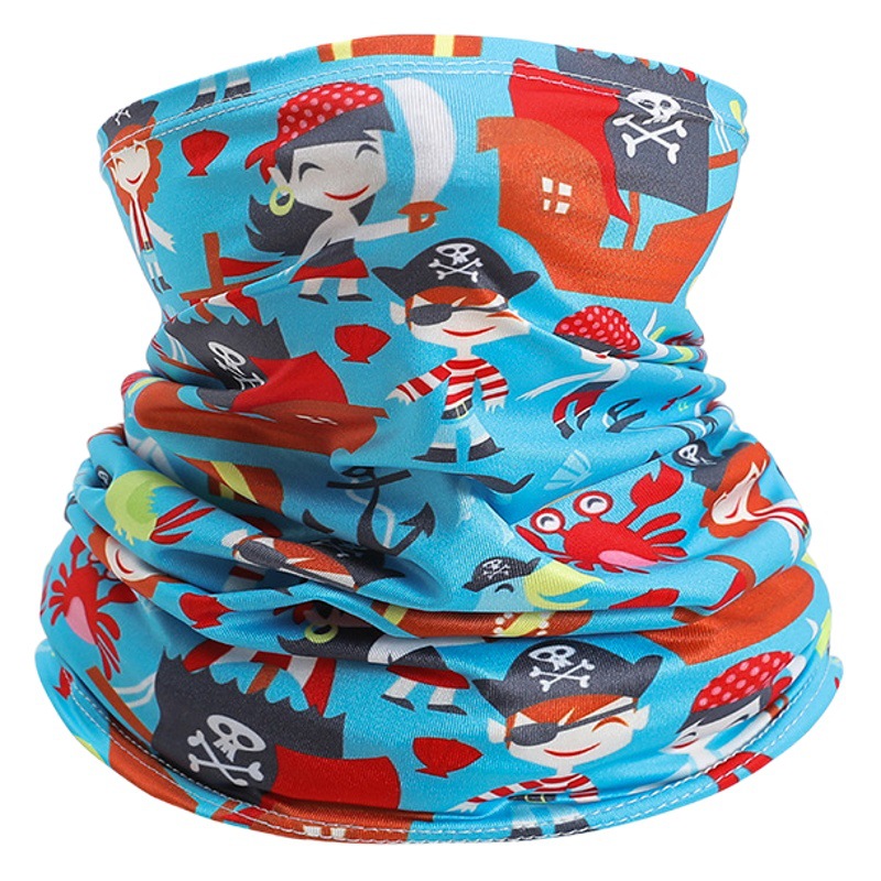 Summer cross-border Ice Silk children's headscarf outdoor sports riding mask printing sun protection children's face towel