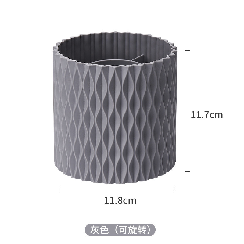 Picture of Cosmetic Storage Box Wholesale Rhombus 360 Rotating Plastic Round Household Lipstick Large Capacity Eyebrow Pencil Makeup Brush