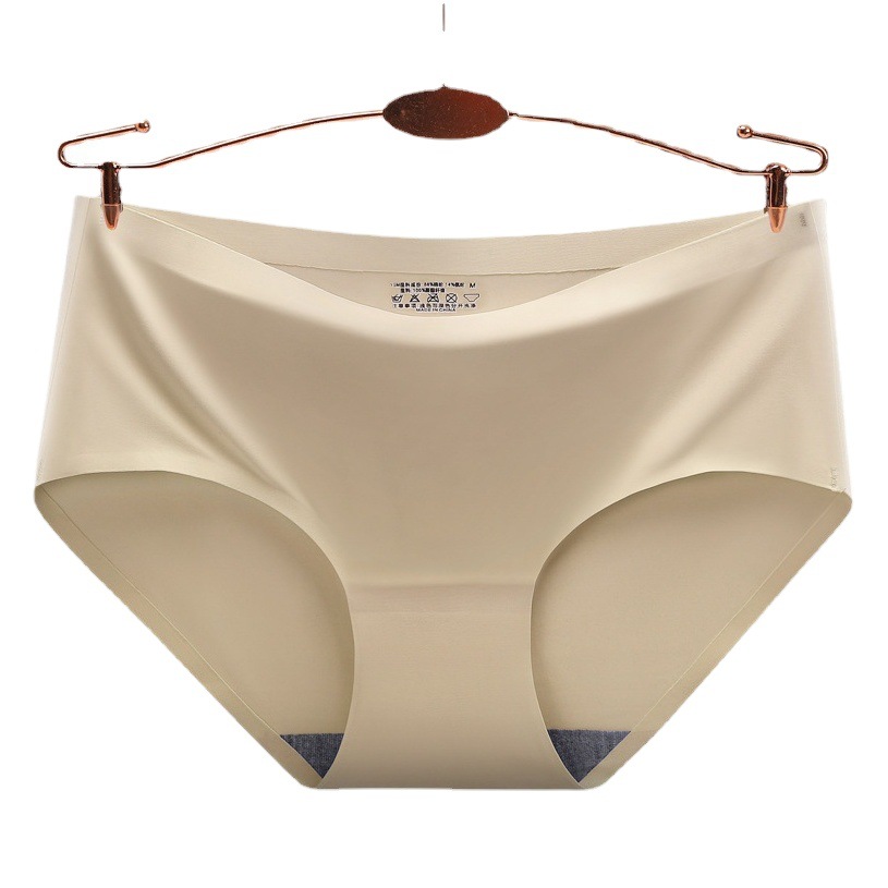 [independent outfit] seamless one-piece ice silk underwear ladies sexy solid color waist breathable girly briefs