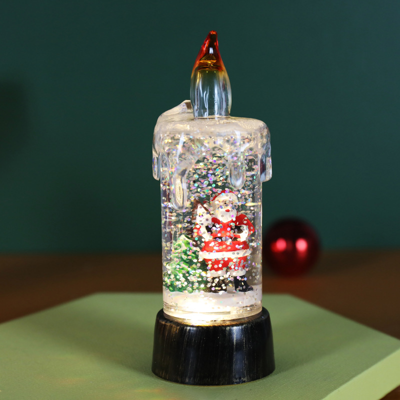 Picture of Cross-Border New Christmas Decorations Crystal Ball Old Man Snowman Candle Lamp Luminous Night Light Desktop Ornament Lamp