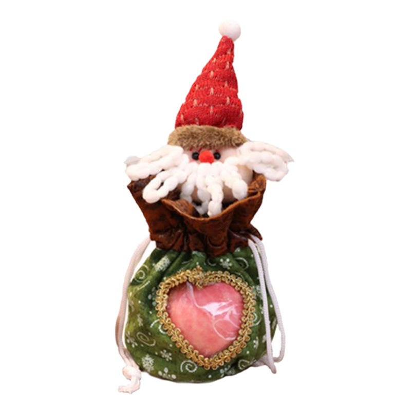 Hollow Pattern Christmas Gift Bag Christmas Apple Bag Old Man Snowman Elk Bear Candy Bag Creative Christmas Bag