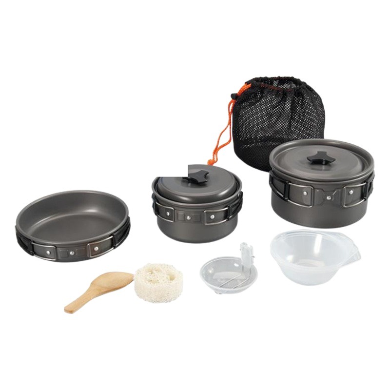 Outdoor portable camping pot set DS-300 pot set 2-3 people picnic barbecue tableware multi-functional pot set Wholesale