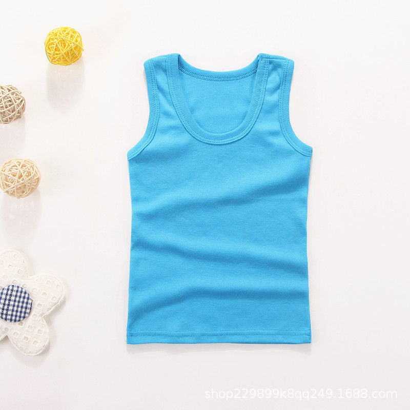 Picture of Children's vest Pure Cotton Boys' I-shaped hurdle girls' small sling children's underwear summer girls' base