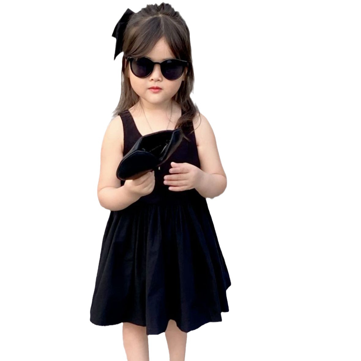 Picture of Girls Dress 2024 Summer Dress Girls Skirt Temperament Backless Cross Beach Suspender Skirt Discreet Tank Top
