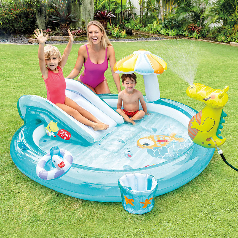 intex57165 children's indoor and outdoor Marine Ball pool sunshade swimming pool slide fountain inflatable swimming pool