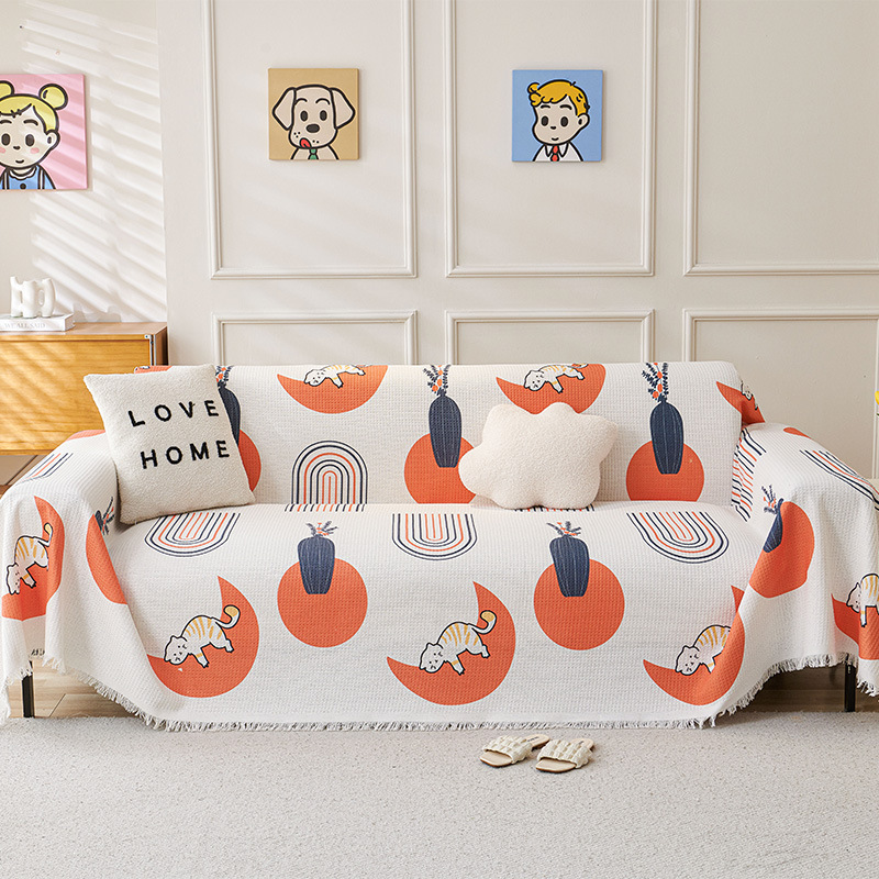 Dustproof sofa cover anti-cat scratch sofa towel cartoon comfortable sofa cover cloth cover blanket all-inclusive manufacturers wholesale