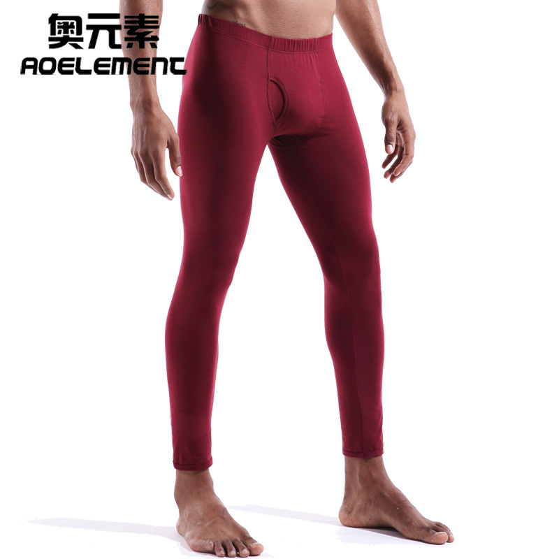 Picture of Men's long johns single piece cotton string pants autumn and winter thin tight leggings warm pants underpants slim pants youth