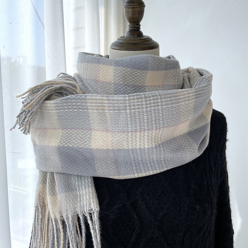 Picture of Scarf shawl ladies autumn and winter stall wholesale 2022 new Korean student Joker imitation cashmere plaid scarf