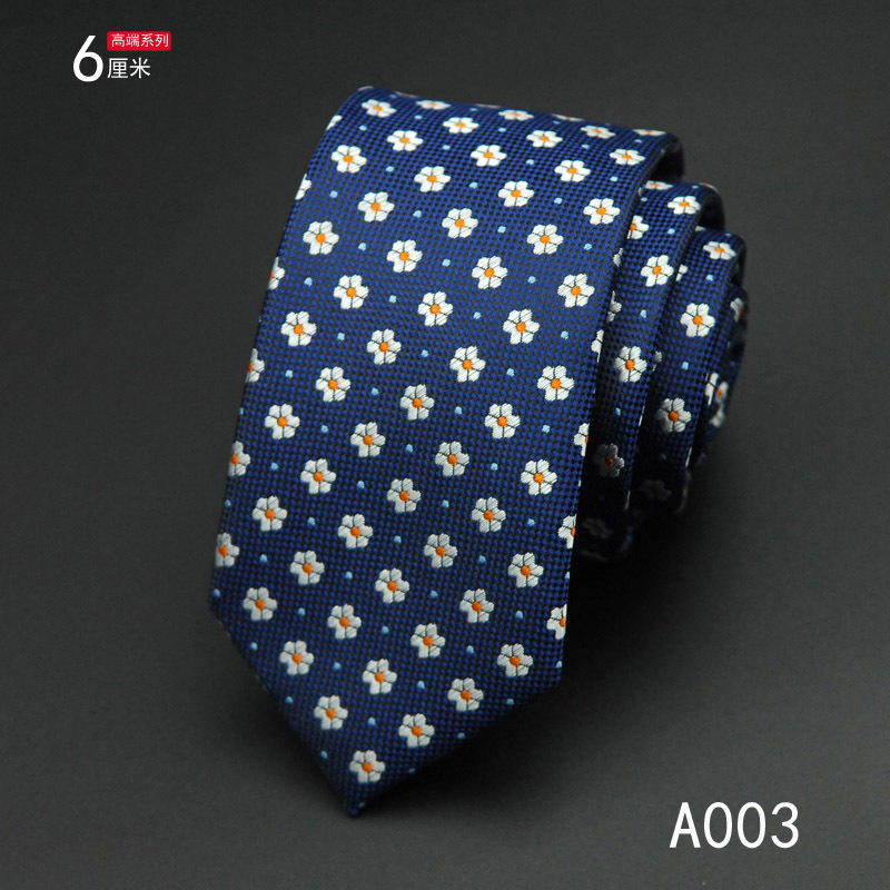 Picture of Men's Tie Korean Style Casual Polyester Silk Narrow Business Fashion Groom Wedding 6cm Small Tie