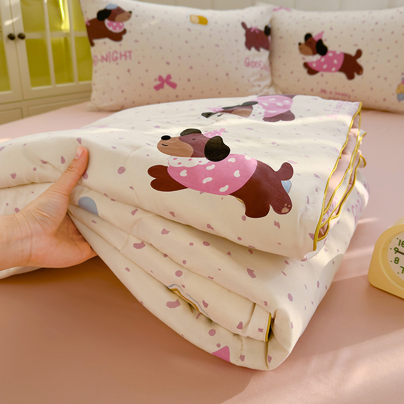 Picture of ClAss A WAshed Cotton Summer Cool Quilt ins Style Summer Soy Fiber Summer Quilt MAchine WAshAble Skin-friendly Air-conditioned Quilt WholesAle Group PurchAse