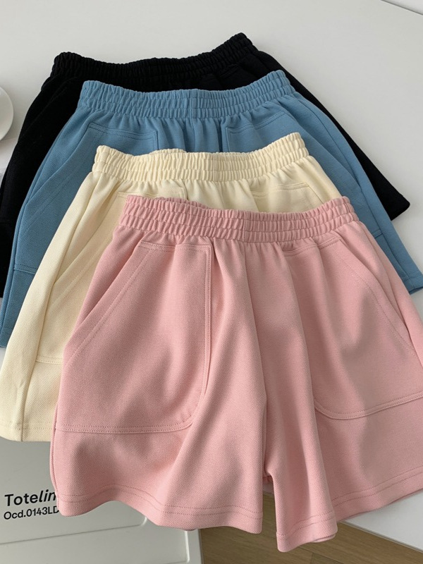Ins Super Hot Home Casual Sports Shorts Women's High Waist Slim-fit Loose Wide-leg Hot Pants for Students All-match Three-point Pants