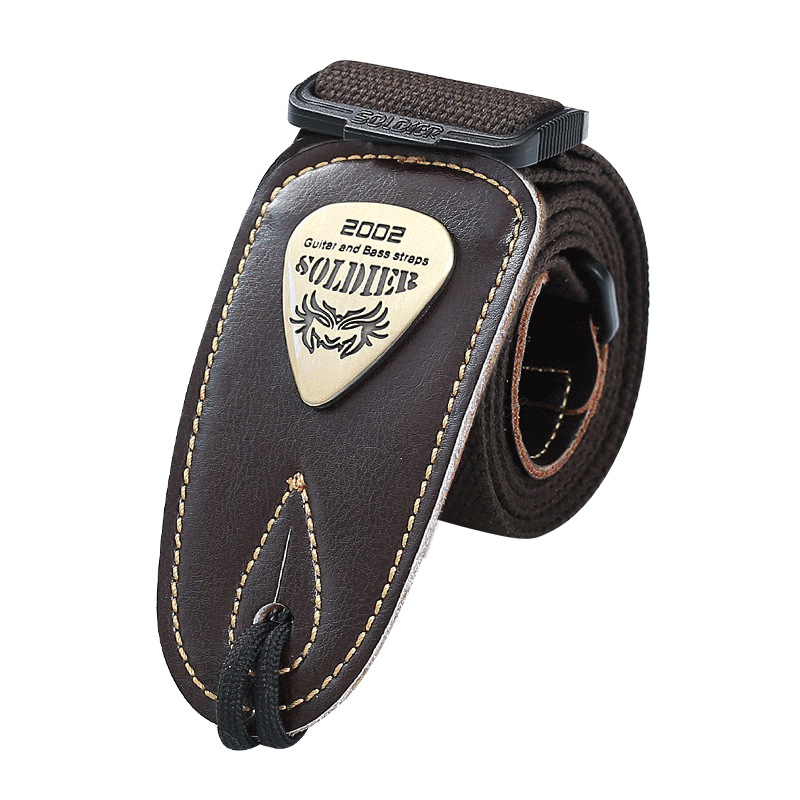 Picture of Soldier Soldier Guitar Strap Folk Wood Electric Guitar Shoulder Strap Bass Widened Leather Strap Perseus