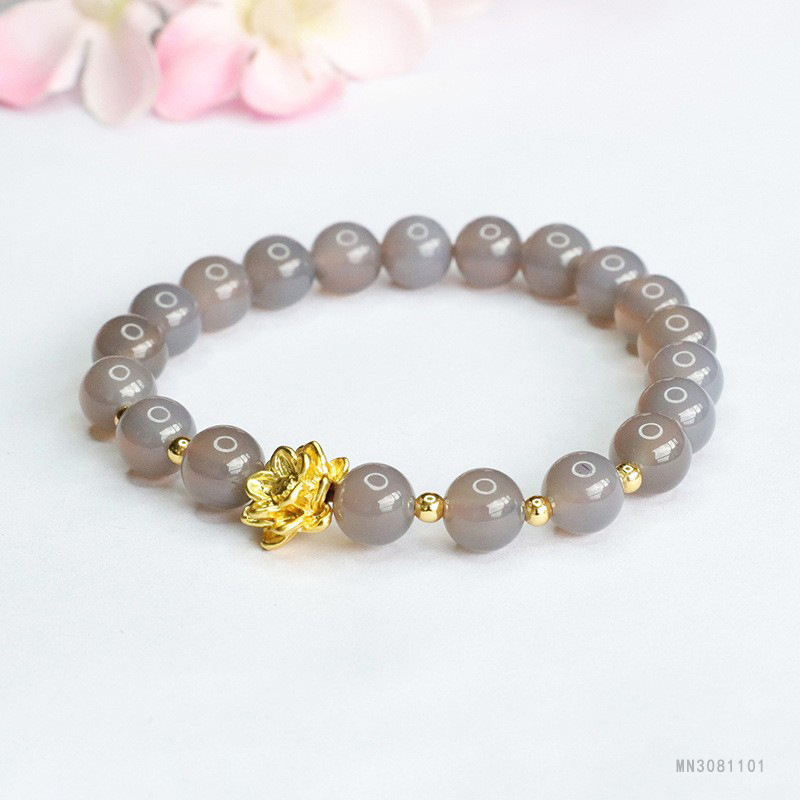 Picture of Yuyu natural smoke purple chalcedony bracelet lotus purple agate bracelet crystal jewelry factory wholesale MN3081101