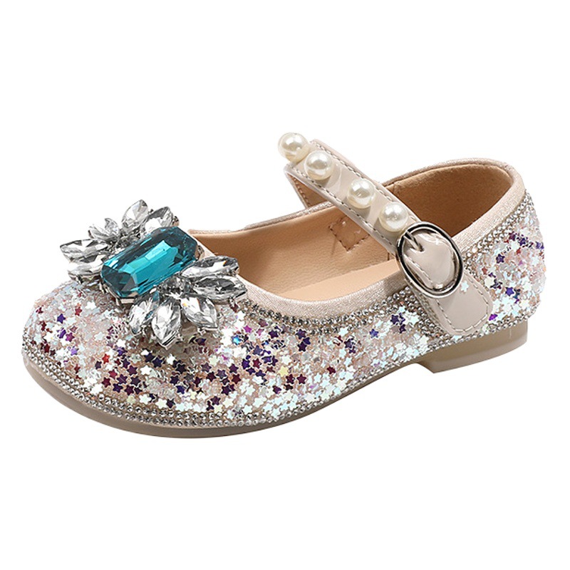 Summer Baby Girl Sandals Large Children's Single Shoes Rhinestone Dance Shoes Children's Princess Shoes Soft Sole Western-style Baby Shoes