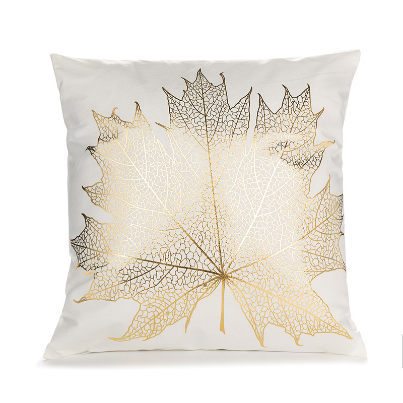 Picture of Cross-border Amazon New Geometric Bronzing Proverbs Super Soft Short Plush Pillow Bedroom Sofa Removable and Washable Cushion Cover