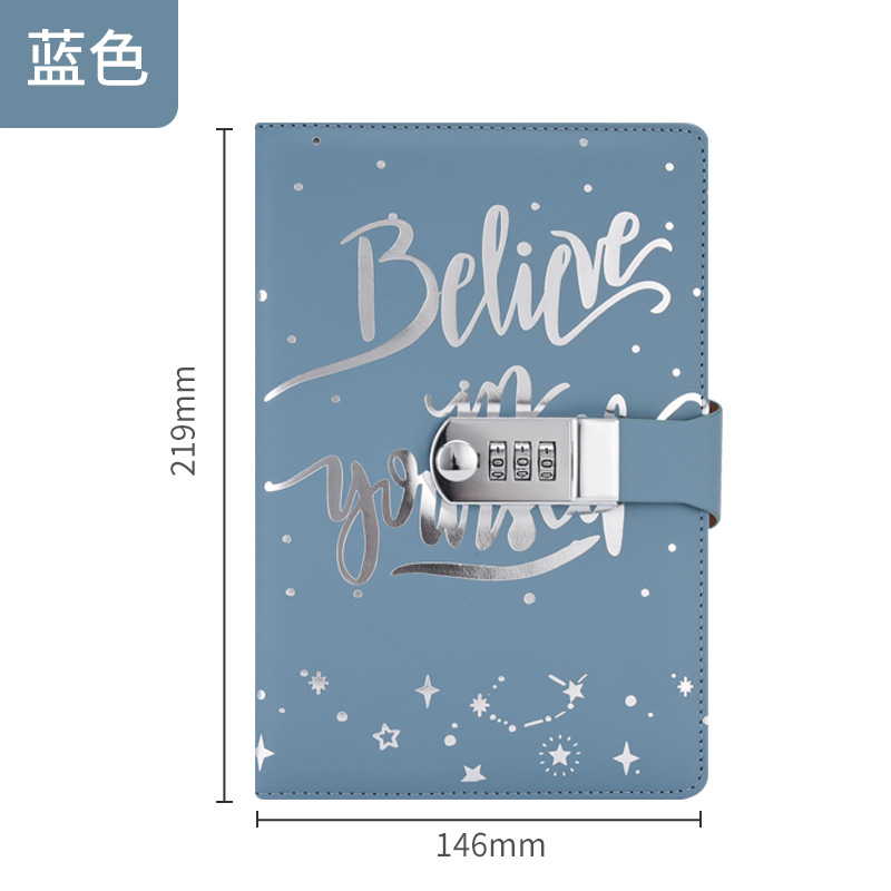 Picture of New creative A5 European business office stationery work diary Pu imitation leather combination lock notebook notebook