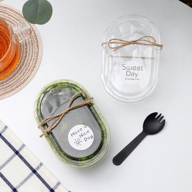 [Whole Piece] ins Wind 500ml Transparent Lasagna Cake Box Fruit Fishing Packing Box Soymilk Box Full Bowl
