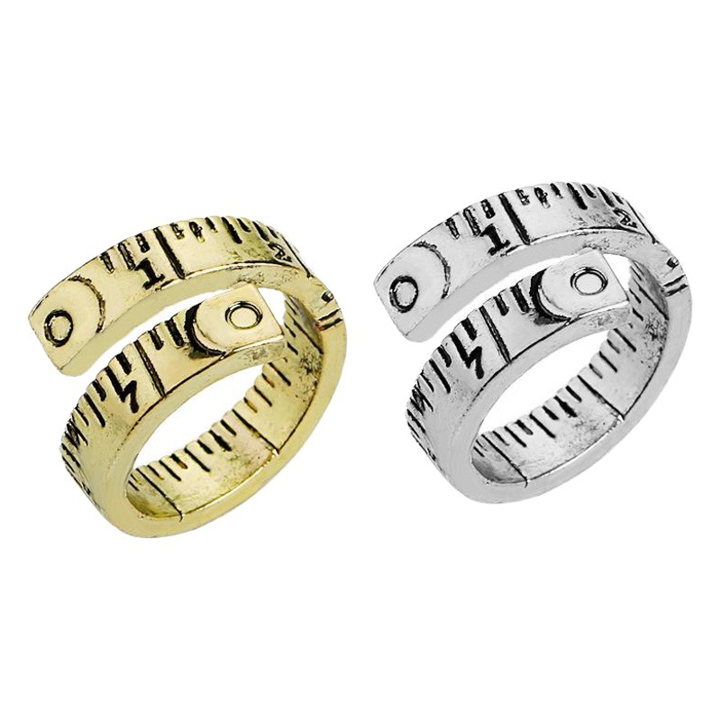 European and American New Creative Tape Measure Ring Women's Retro Zinc Alloy Ring Jewelry AliExpress Explosions