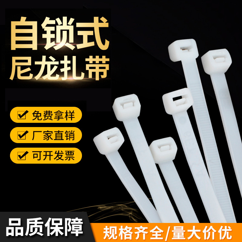 Picture of Self-locking nylon cable tie foreign trade black and white plastic cable tie tape cold-resistant anti-aging cable tie 100 pieces