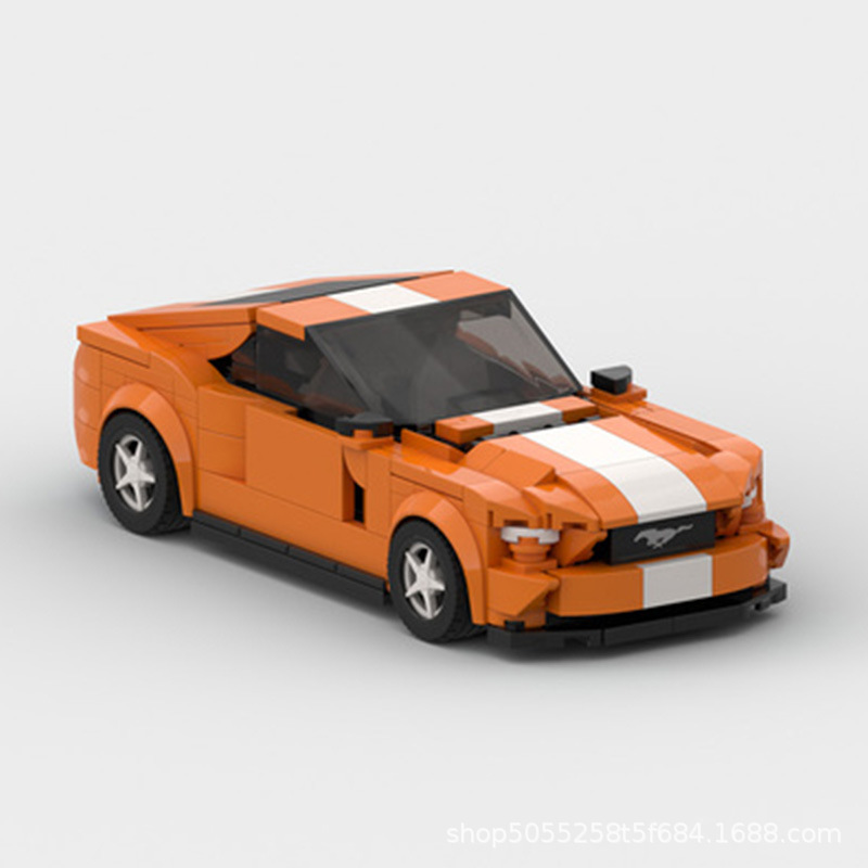 Picture of MOC Block Compatible Lego Set Racing Classic speed 8 Ford Mustang Shelby GT500 Sports Car