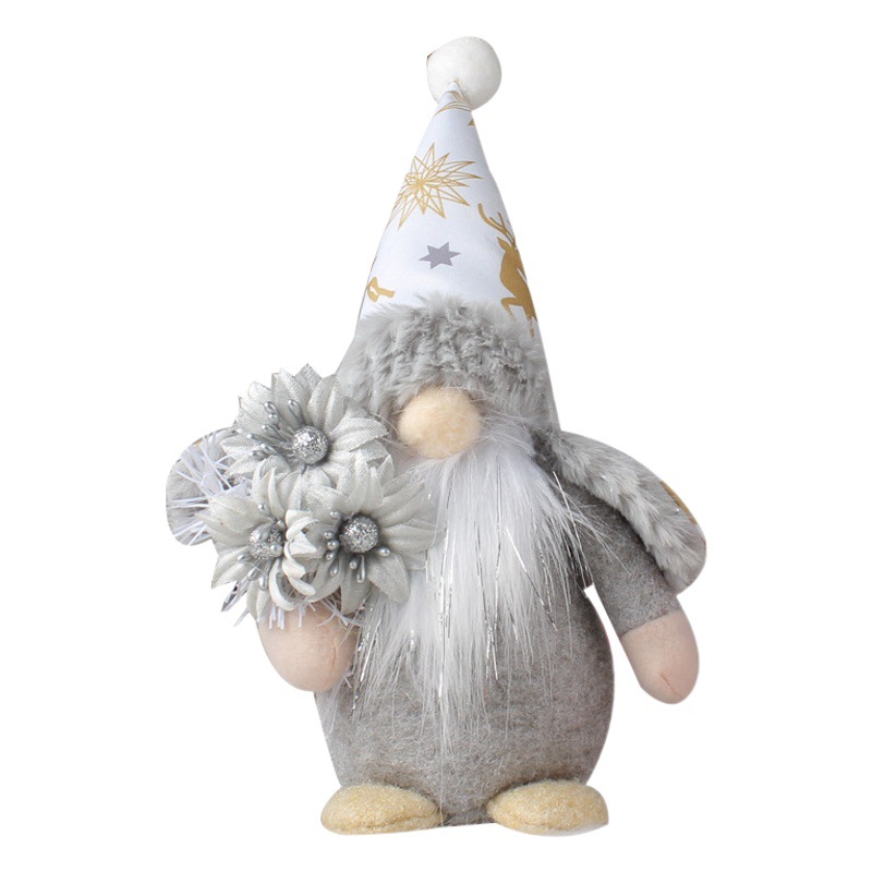 Hong Kong Love Cross-Border Hooded Faceless Gold and Silver Doll Creative Standing Dwarf Santa Claus Doll Desktop Decoration