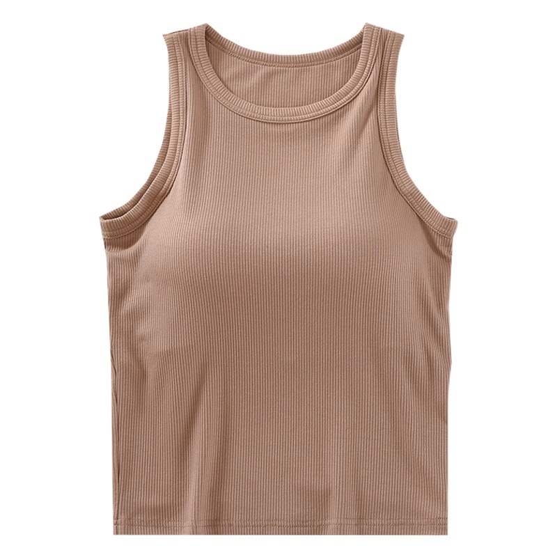 Modal Thread Belt Chest Pad Suspenders Waist-length Vest Women's Slim-fit Base Shirt Summer Tube Top Underwear High Neck