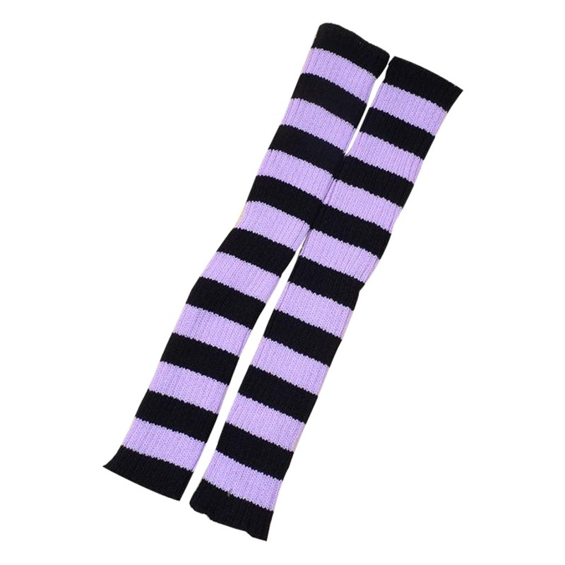 K-Style of Autumn and Winter Japanese Style Girls' Pile Socks That Show Legs and Legs, over the Knee, High-Top Acrylic Candy Stripesd Color-Blocking Socks