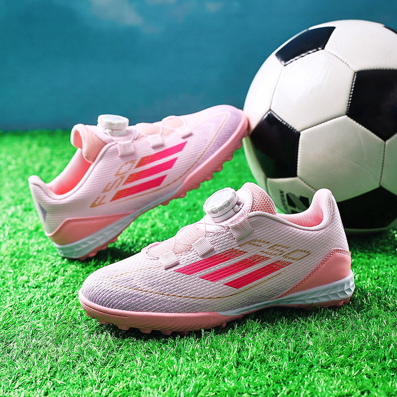 Cross-Border F50 Kidsren's Pink Football Shoes for Boys, Girls, Teenagers, Adults, Long Spikes, Broken Spikes, Primary School Students' Game Training Shoes