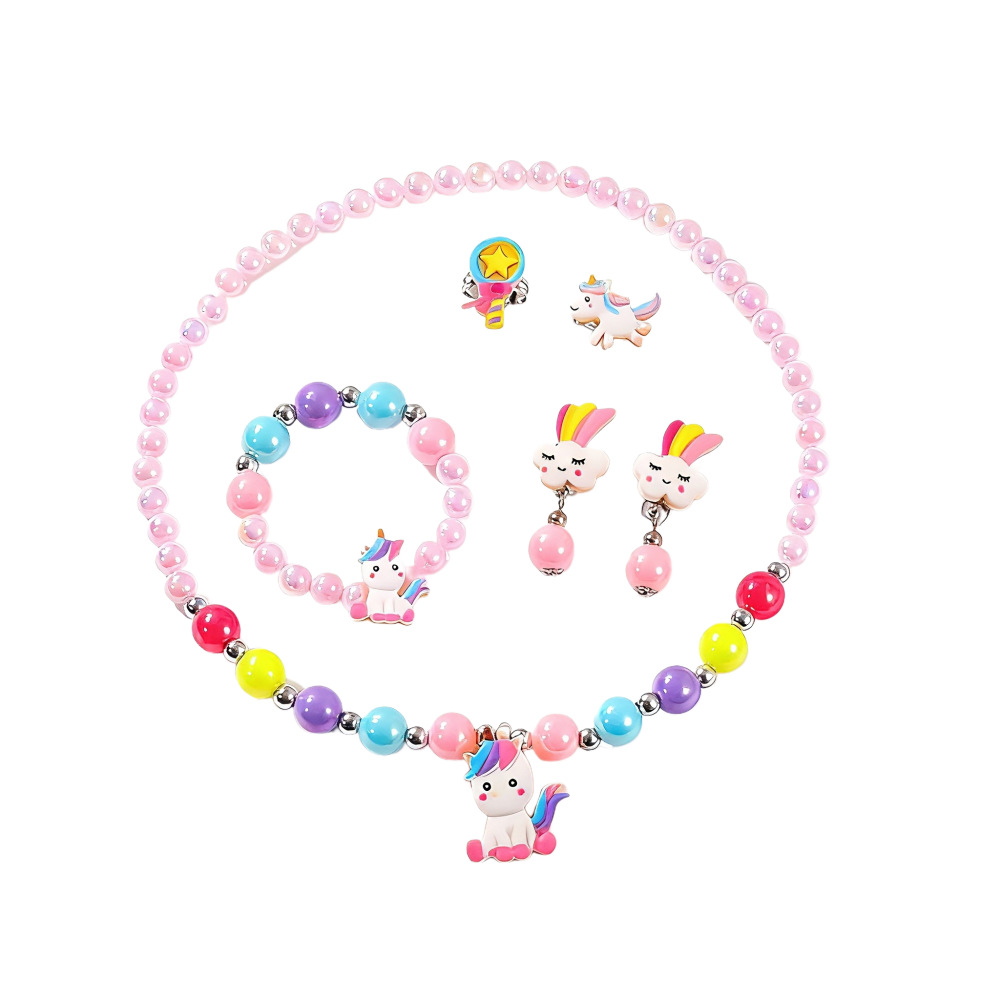 Picture of Amazon New Kidsren's Necklace Unicorn Bead Set DIY Kidsren's Jewelry Girls Ring Necklace Wholesale