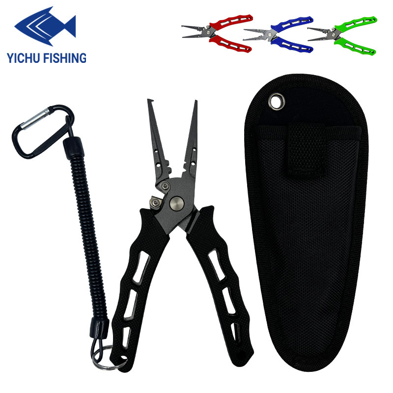 Fishing Gear Accessories Multifunctional Stainless Steel Japanese-style Luya Pliers with Small Pliers Bag Wire Cutting Pliers Hook Pliers Control Fish Tongs