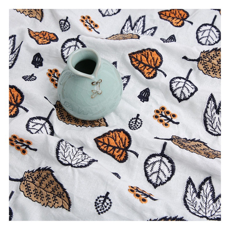 Manufacturer Supplies Japanese-Style Non-Akira Minami Hemp Cotton Leaf Embroidery Fabric for Handmade DIY Embroidery Water-Soluble Japanese Embroidery