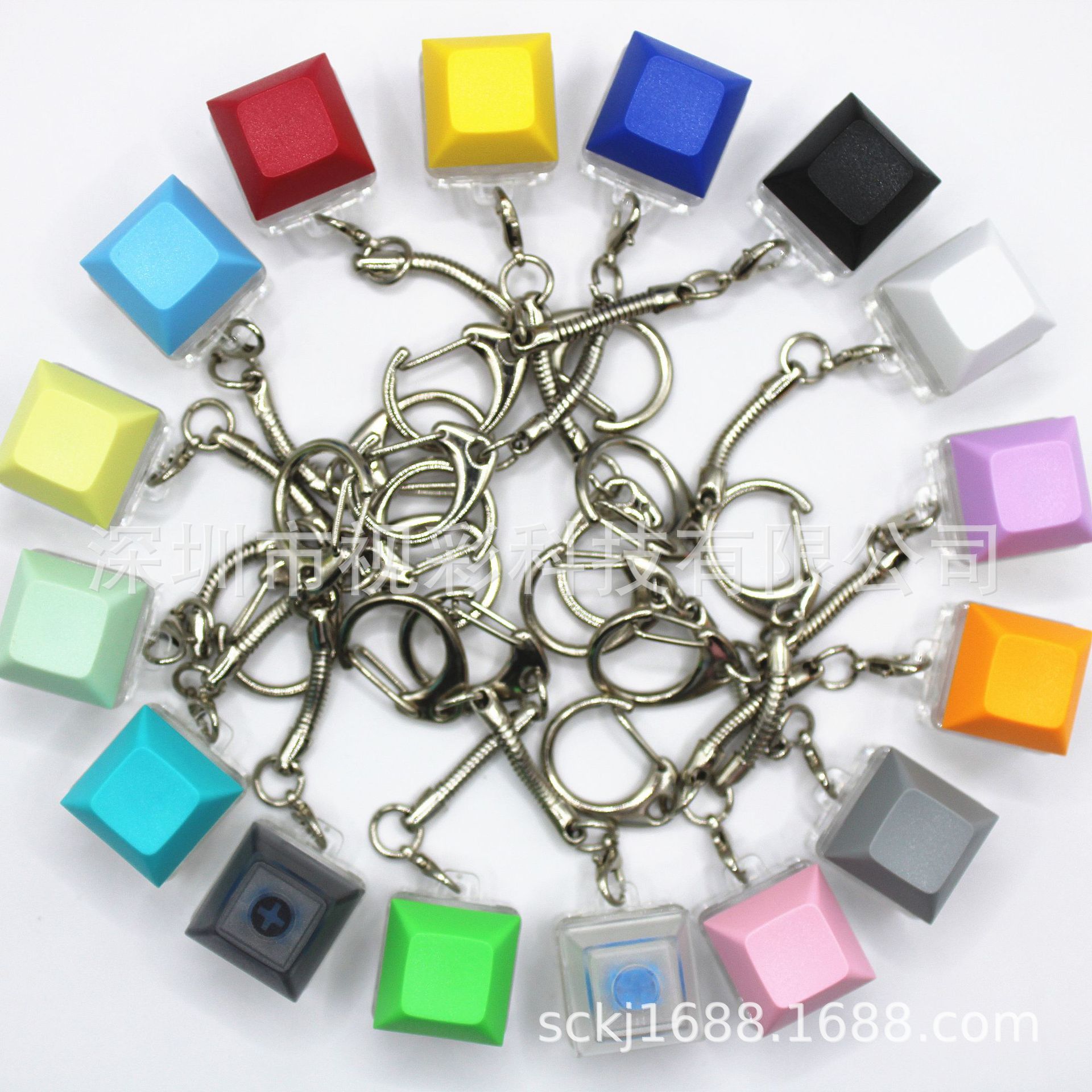 Small sugar color key cap mechanical keyboard test shaft device decompression entertainment color test shaft device key chain pendant