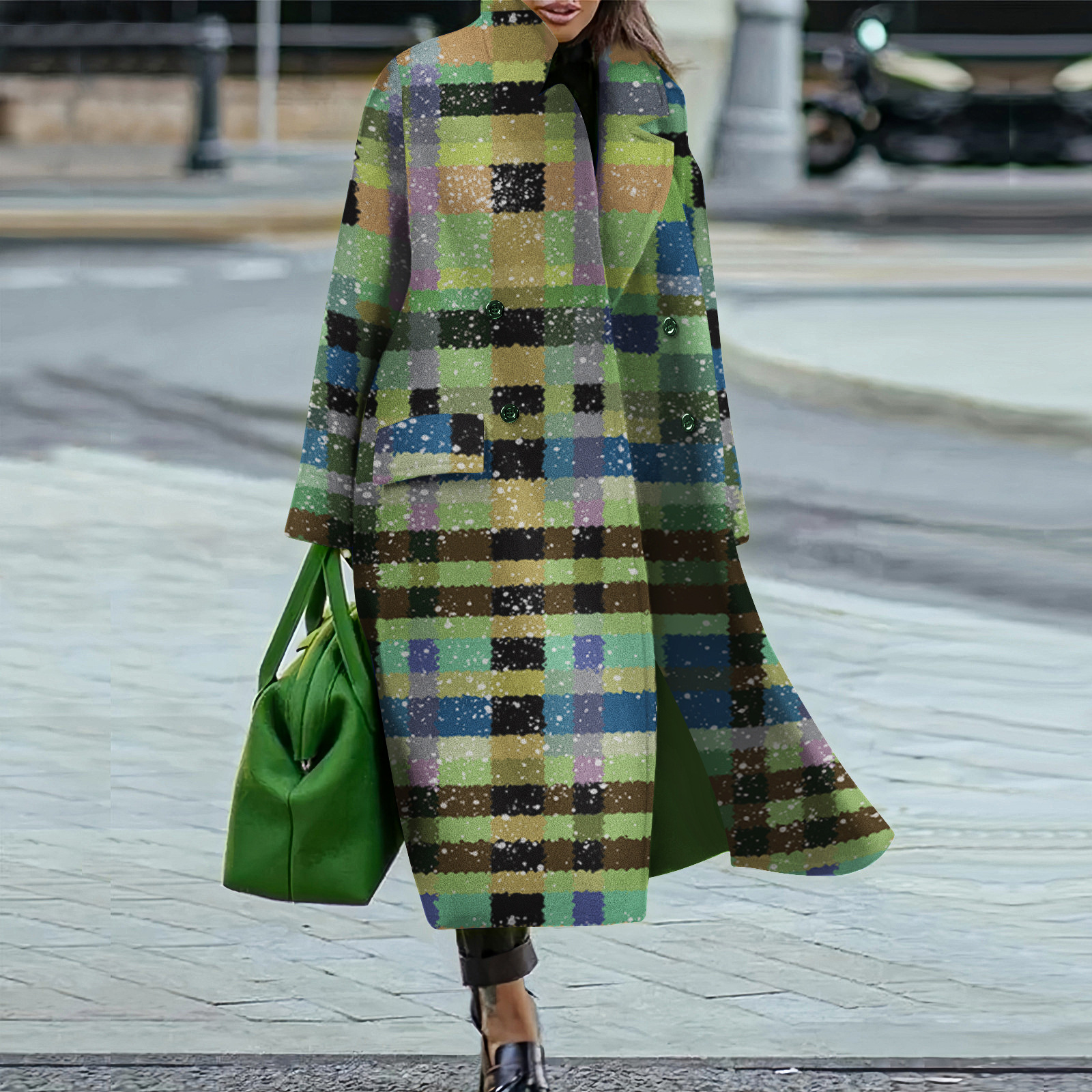 Picture of Amazon Cross-border Foreign Trade Europe and America Explosions Loose Winter and Autumn Women's Woolen Jacket Warm Commuting Elegant Coat