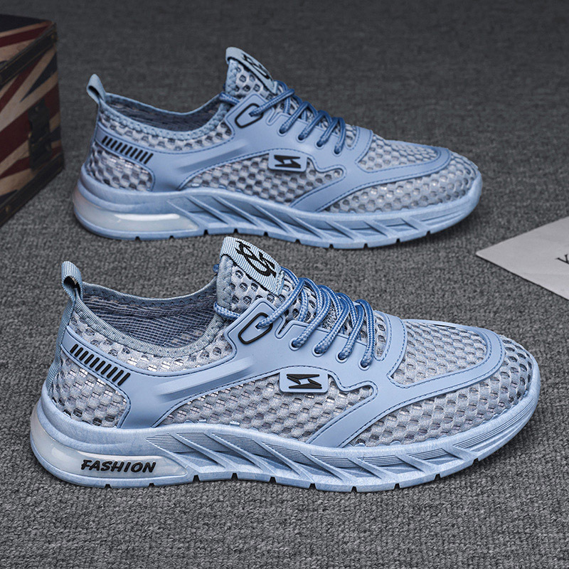 Men's Shoes Summer 2025 New Style Cut Out Breathable Casual Versatile Mesh Shoes Soft Sole Wear-Resistant Running Mesh Sports Shoes