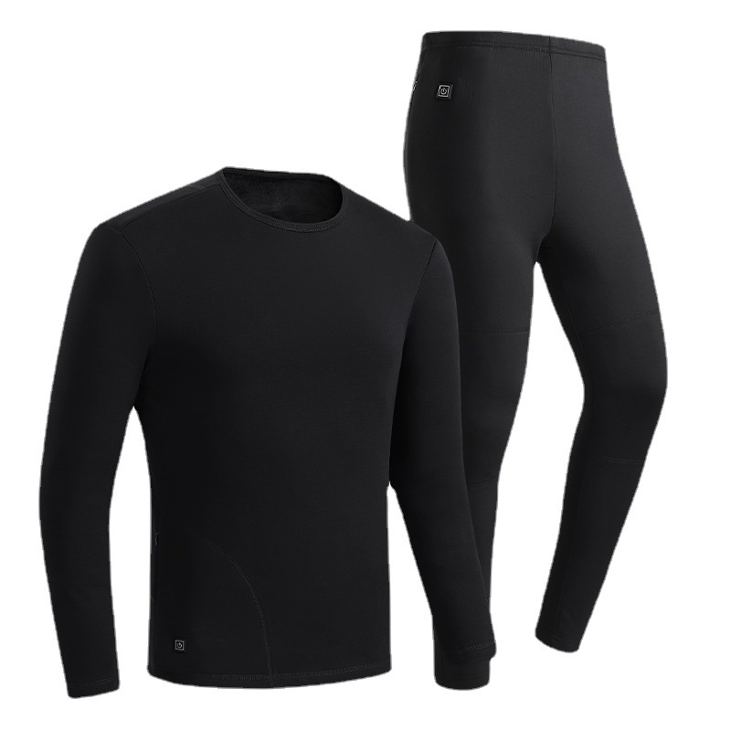 Picture of Cotton fleece-lined USB Men's Thermal Underwear suit Winter 11 Zone Cold-proof Couple Smart Charging Heating Underwear