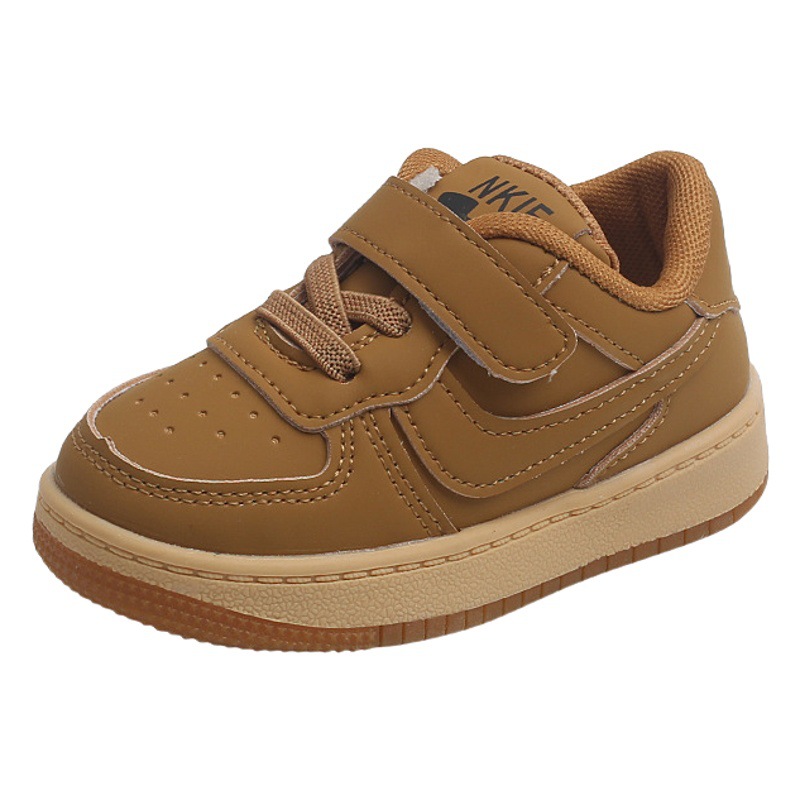 Autumn New Children's sneaker Boys' Leather Low-top Board Shoes Girls' Soft-soled Toddler Shoes Baby White Shoes