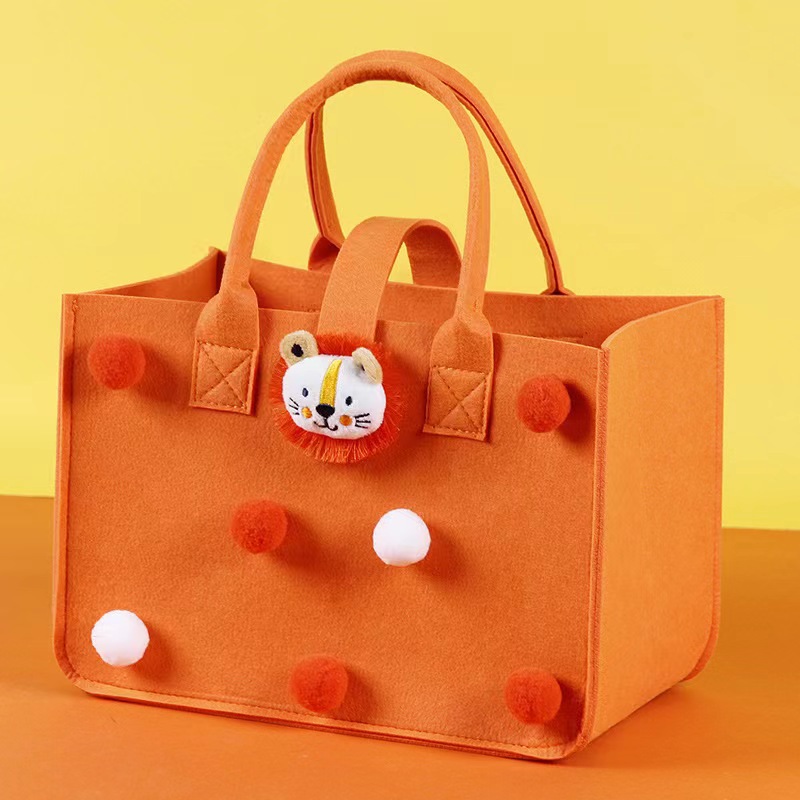 Wholesale Felt Bags, Felt Tote Bags, Pom-Pom Souvenirs, Gifts for Baby's First Birthday, Customizable Gift Boxes with Logo Printing