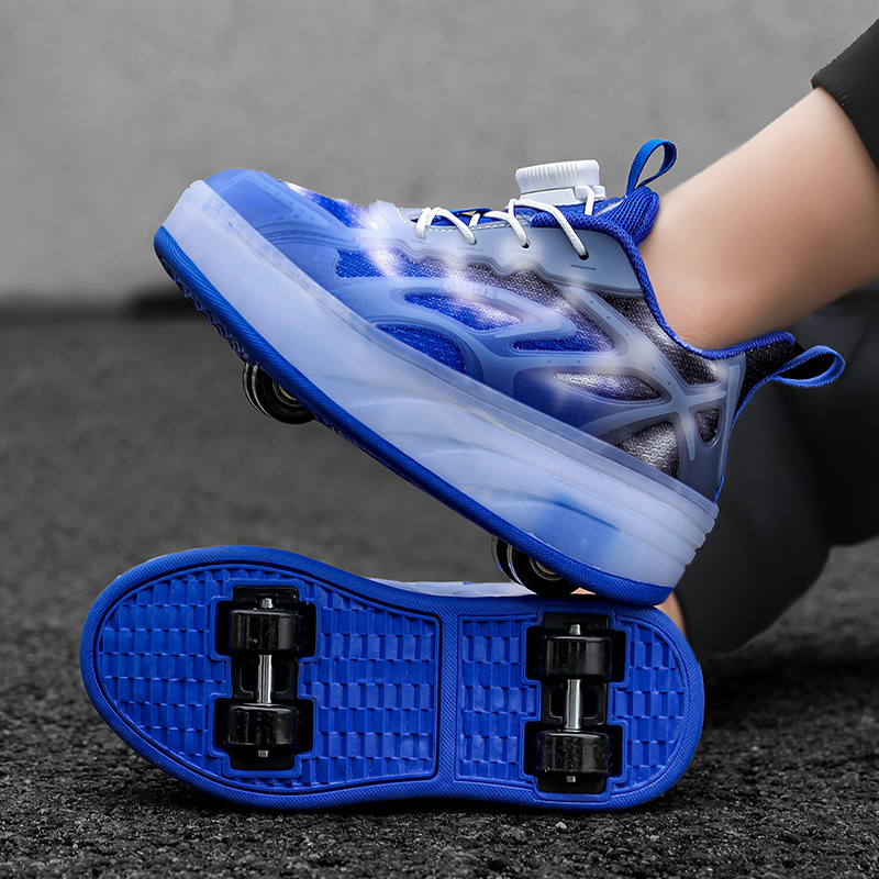 Picture of Heelys Shoes with Two Wheels That Can Be Folded and Walked On, Summer Flying Sneakers, Internet Celebrity Invisible Four-Wheel Children's Roller Skates