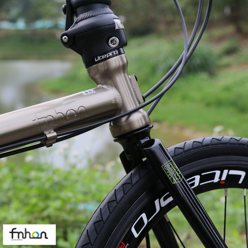 Picture of Popular Fnhon folding bicycle FGD2018 ant leg retro chrome molybdenum steel frame 20 inch disc brake 451 wheel set