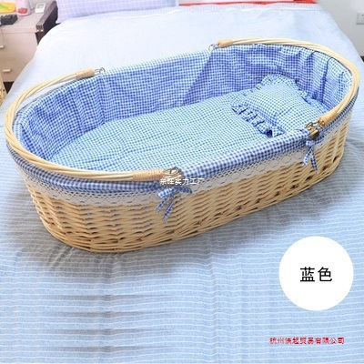 Rattan baby bassinet bed car comfort sleeping basket baby bed newborn portable carrycot solid wood cradle cradle nest