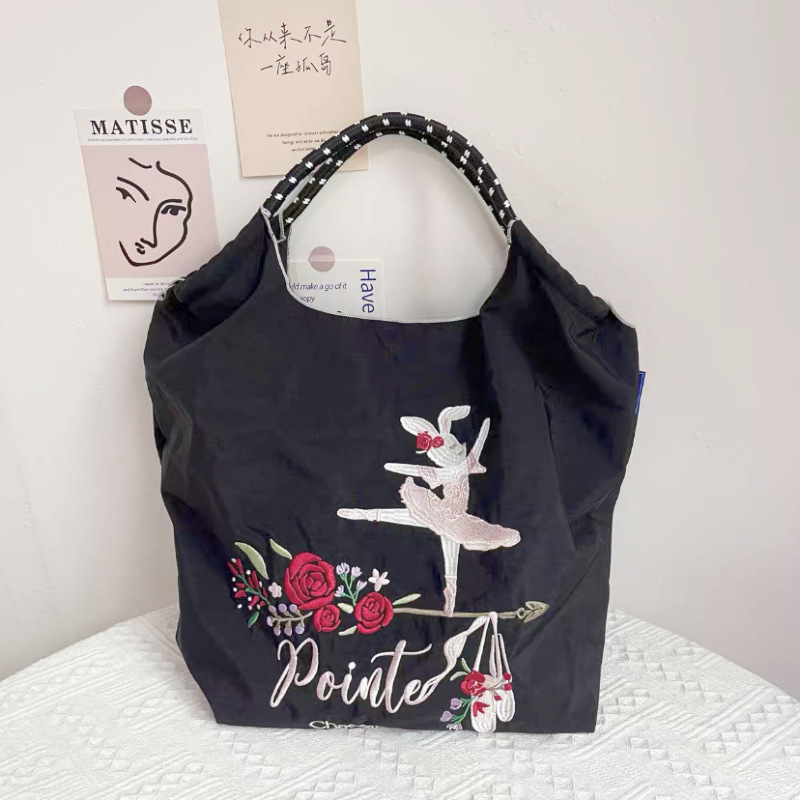 Picture of Japanese homemade ball chain eco-friendly shopping bag nylon embroidered hand canvas bag nylon shopping bag