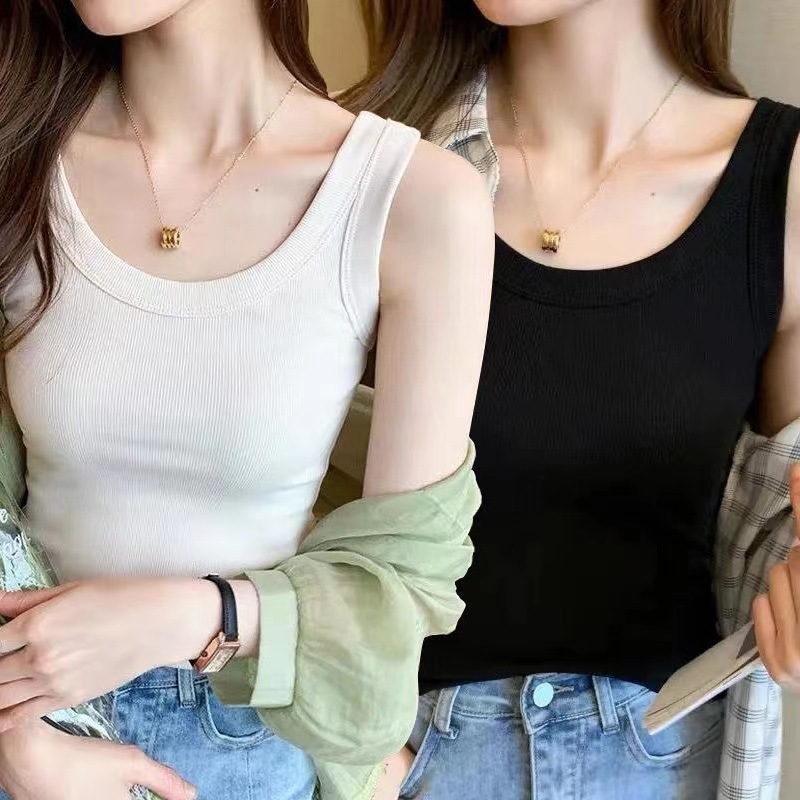 New Thread Anti-running Sleeveless Thin Inner Base Camisole Vest Women's Summer and Spring Outer Wear Factory Outlet